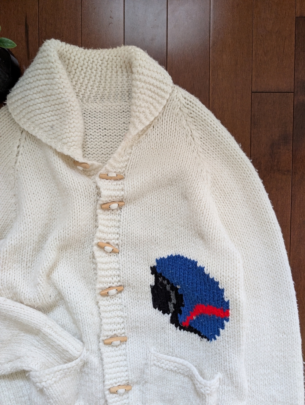 MOTORCYCLE 1950s CHUNKY HAND KNIT VINTAGE COWICHAN CARDIGAN - Picture 4 of 4